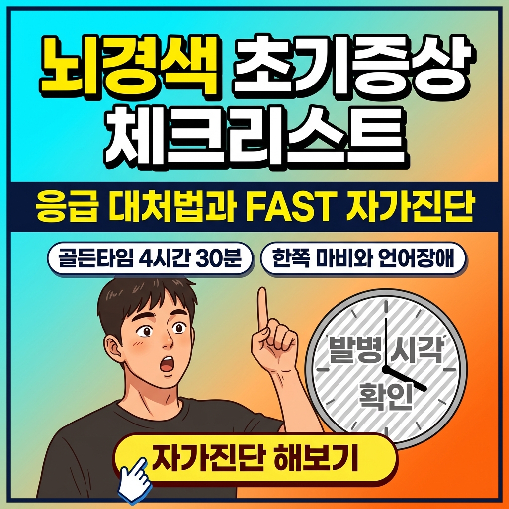 뇌경색 초기증상 체크리스트와 응급 대처법 대표 이미지
