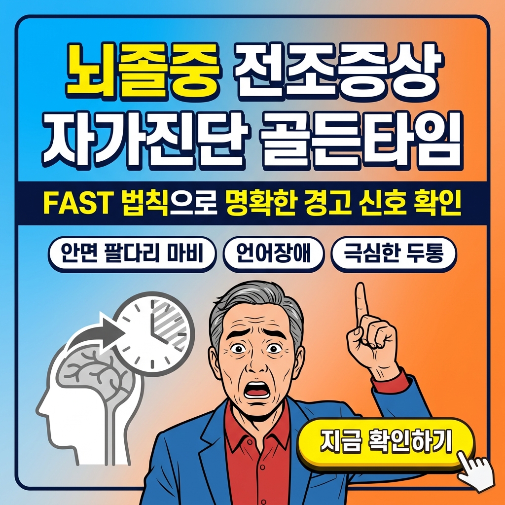 뇌졸중 전조증상 자가진단 골든타임 대처법 대표 이미지