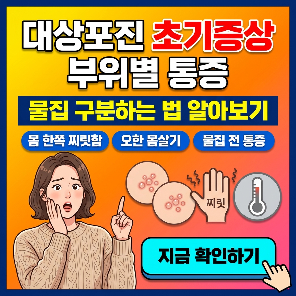 대상포진 초기증상 부위별 통증과 물집 구분 대표 이미지