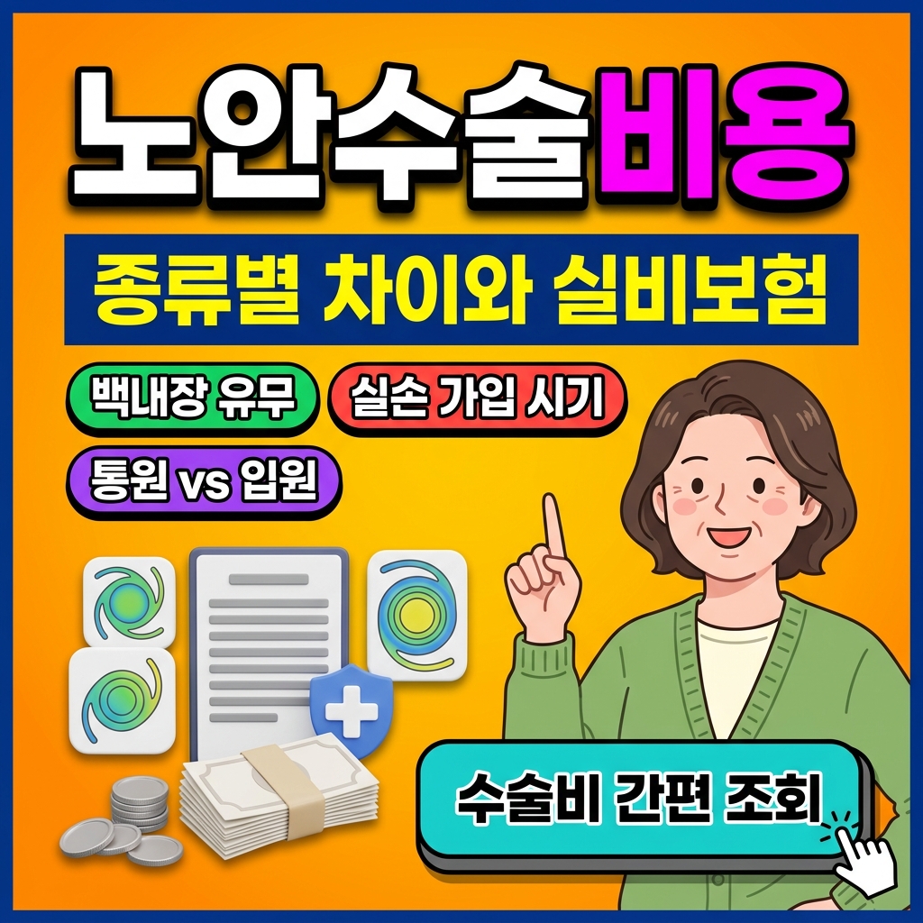 노안수술비용 수술 종류별 차이와 실비보험