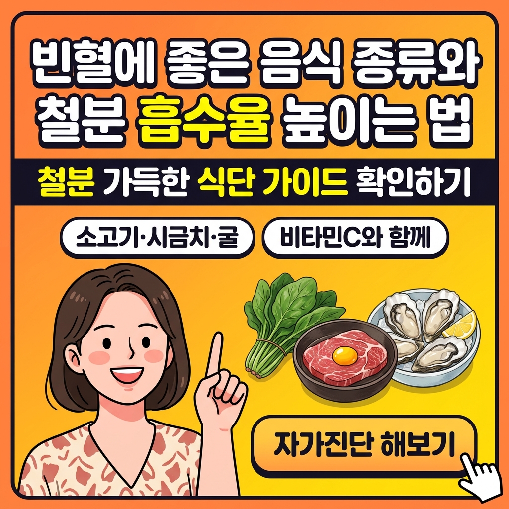 빈혈에 좋은 음식 종류와 철분 흡수율 높이는 법 대표 이미지