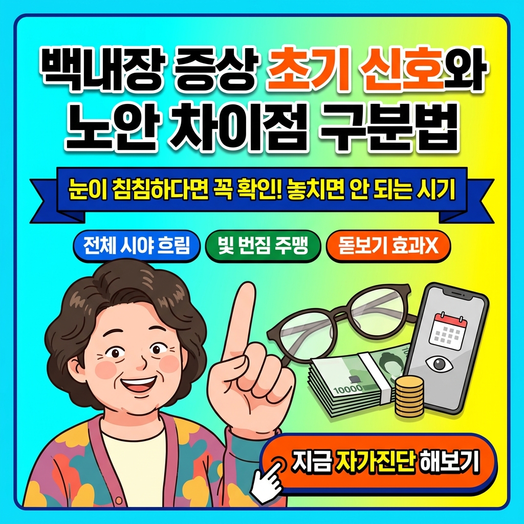 백내장 증상 초기 신호와 노안 차이점 구분법