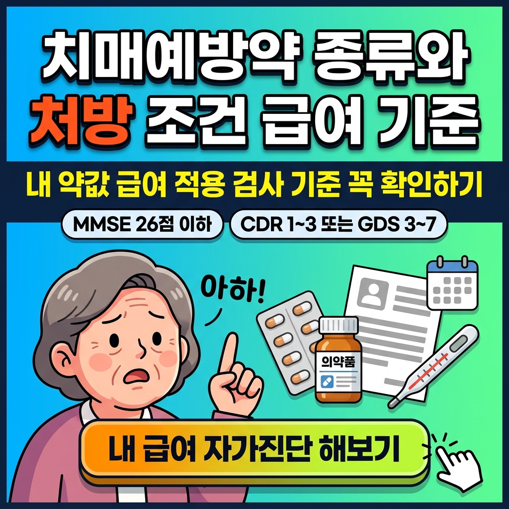 치매예방약 종류와 처방 조건 급여 기준