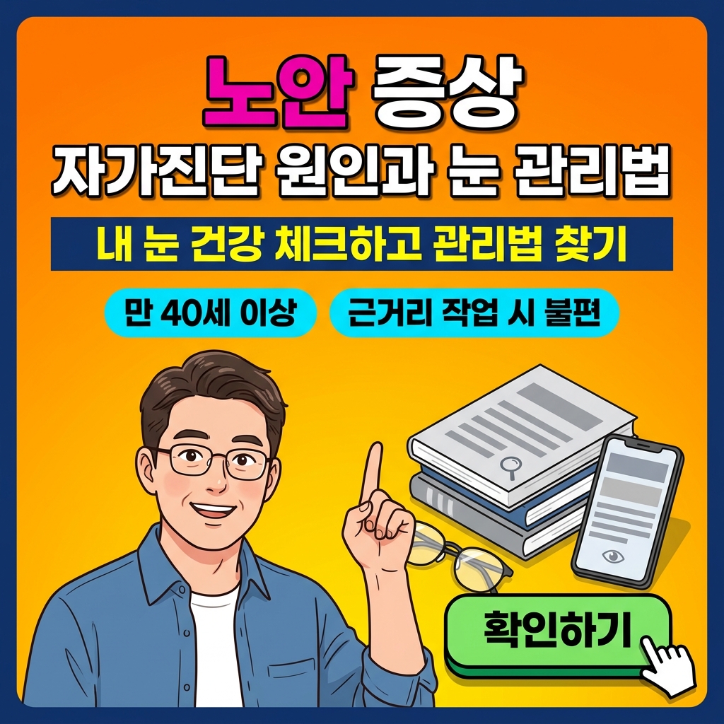 노안 증상 자가진단 원인과 눈 관리법